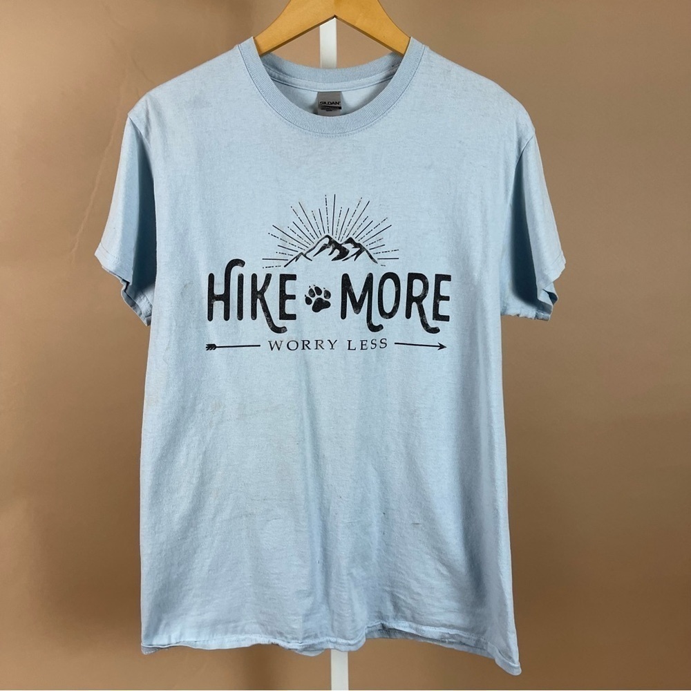 Gildan Heavy Hike Worry Less More Size Medium Mountains Mental Health Outdoor